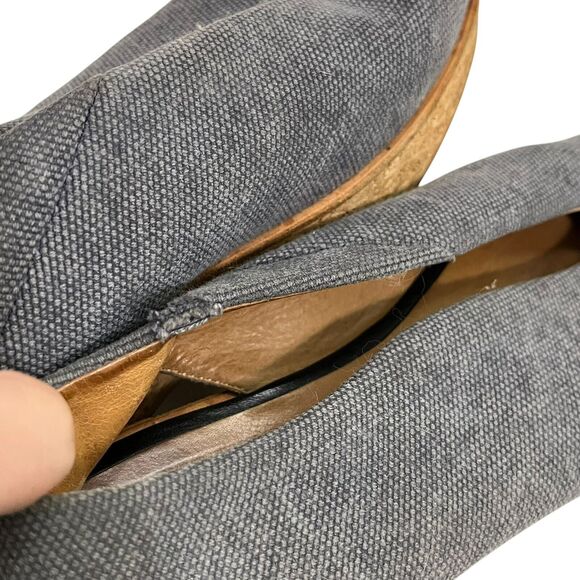 Reality Studio June Wedges Cork Leather Sandals Grey Women’s Size 39 Flawed - Picture 8 of 13